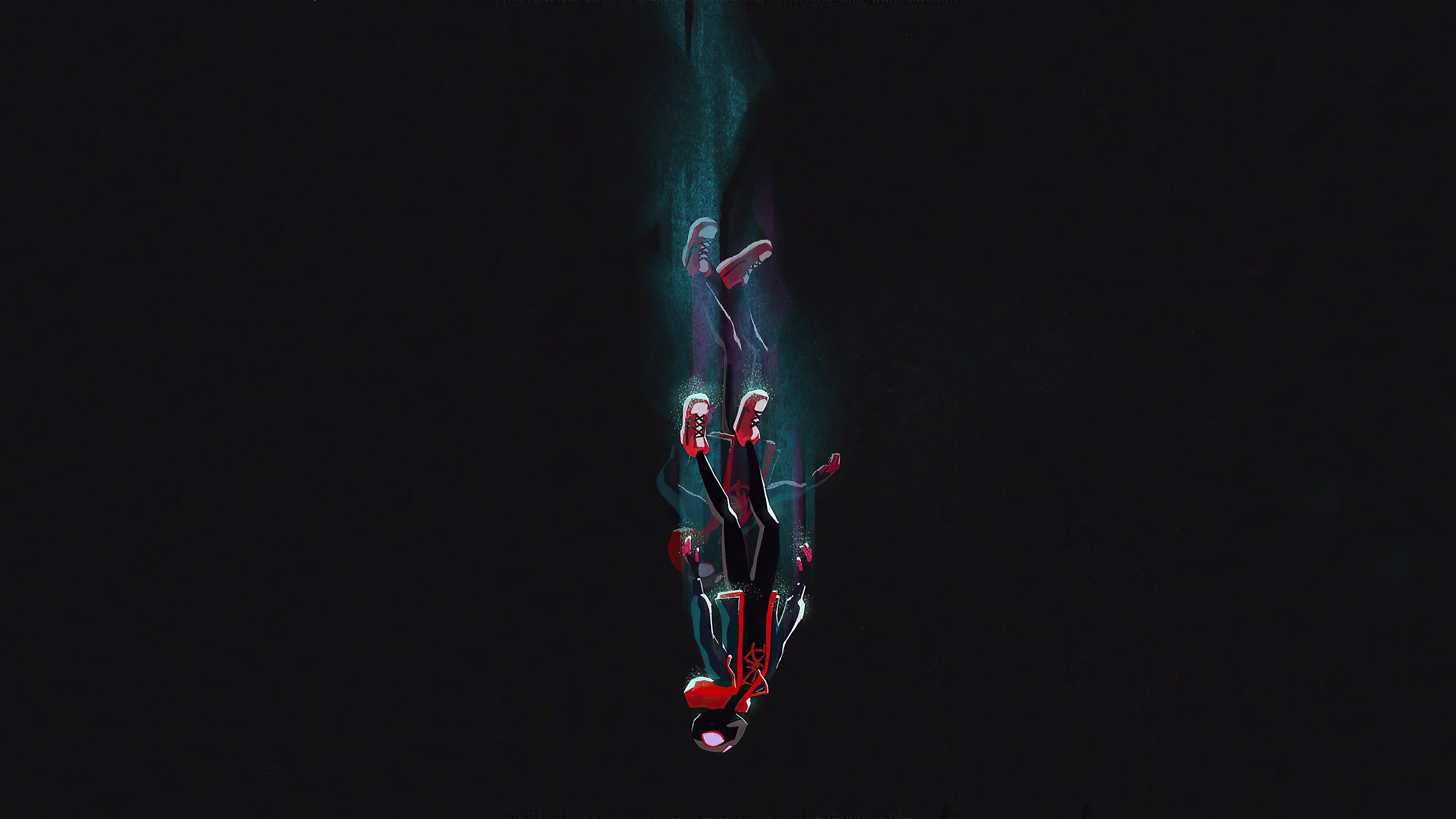 Spider-Man falling through a dark void HD Wallpaper