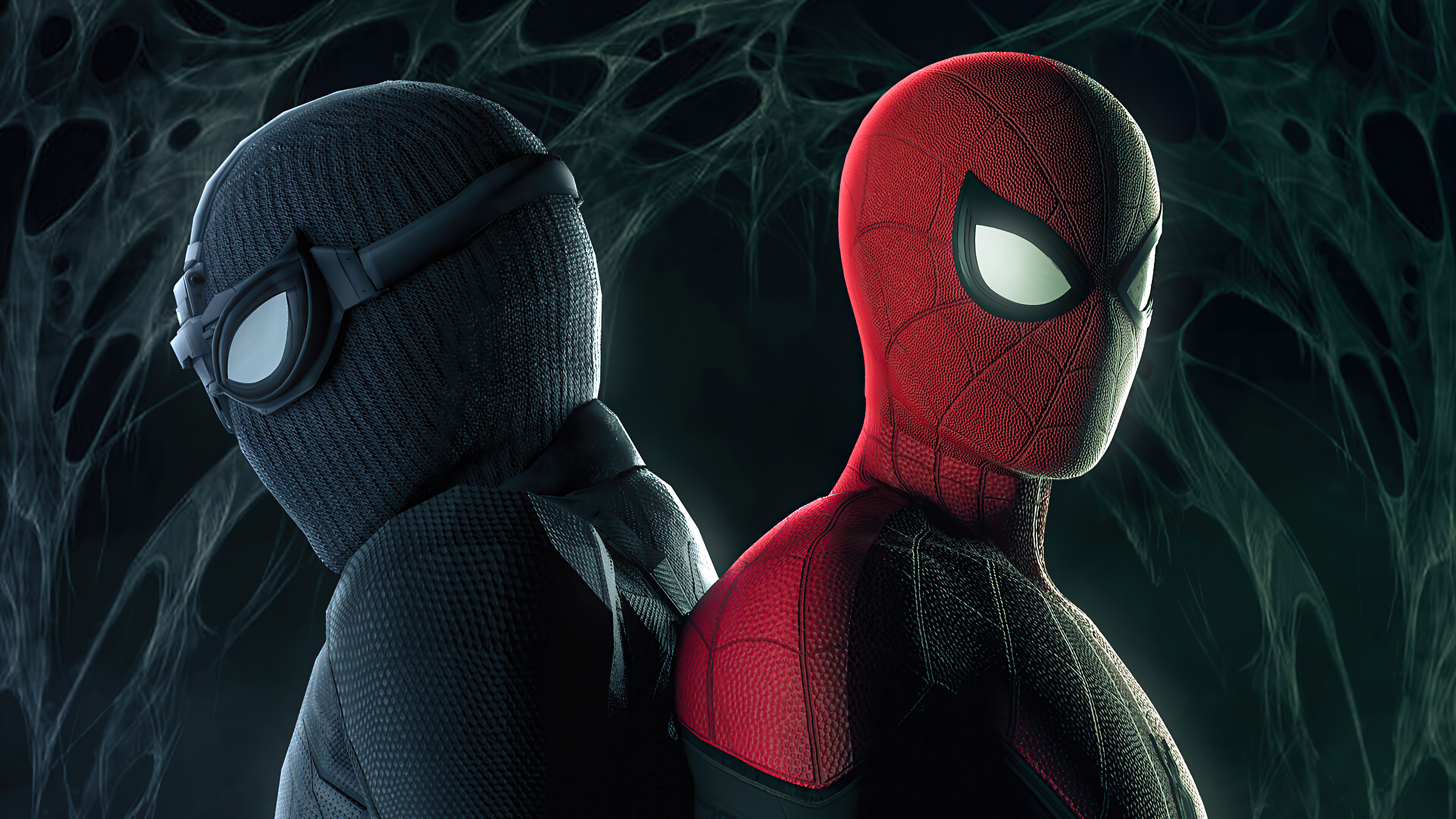 Spider-Man in Stealth Suit and Red Suit Artwork 4K HD Wallpaper