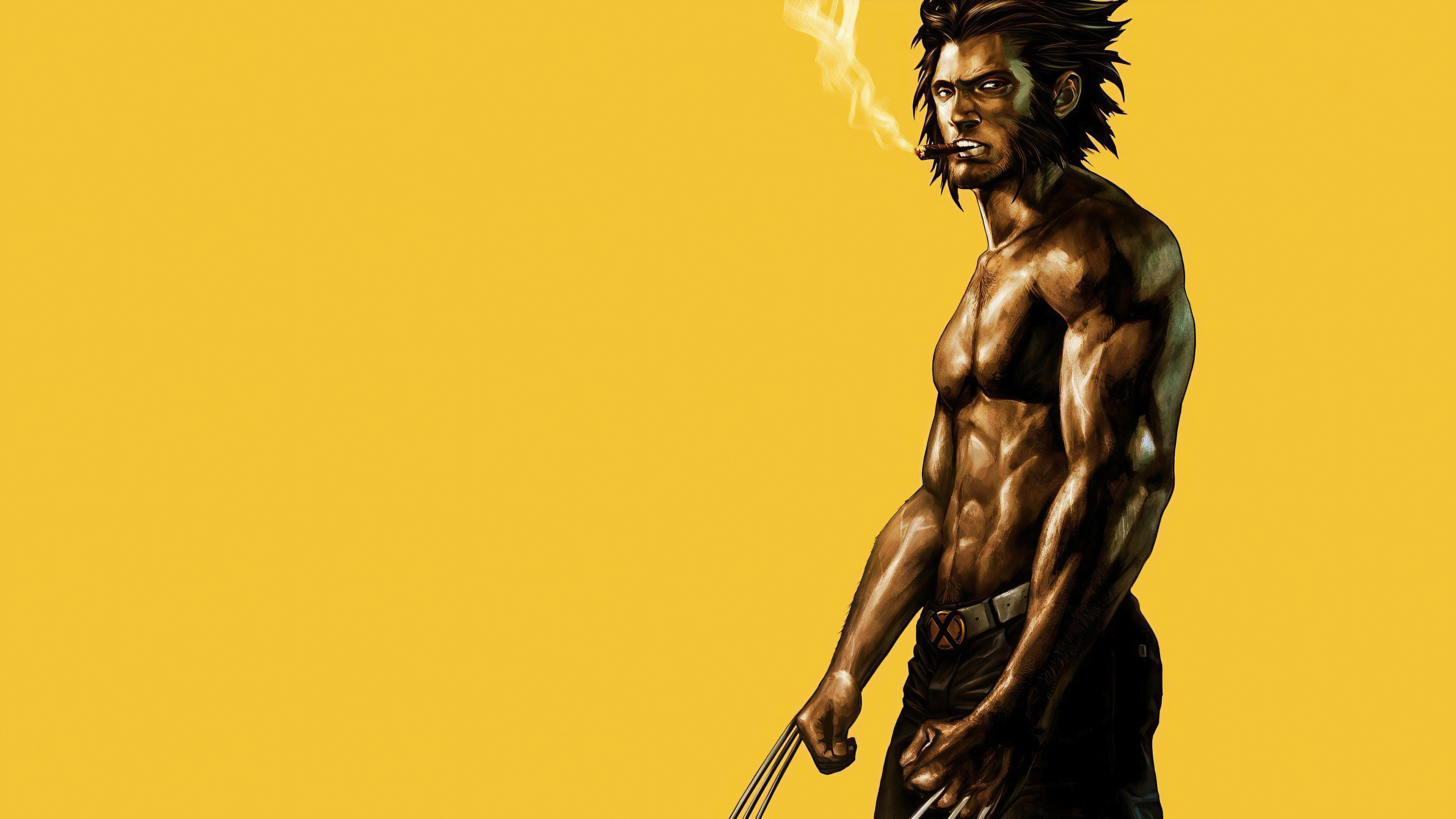 Wolverine smoking a cigar with adamantium claws HD Wallpaper
