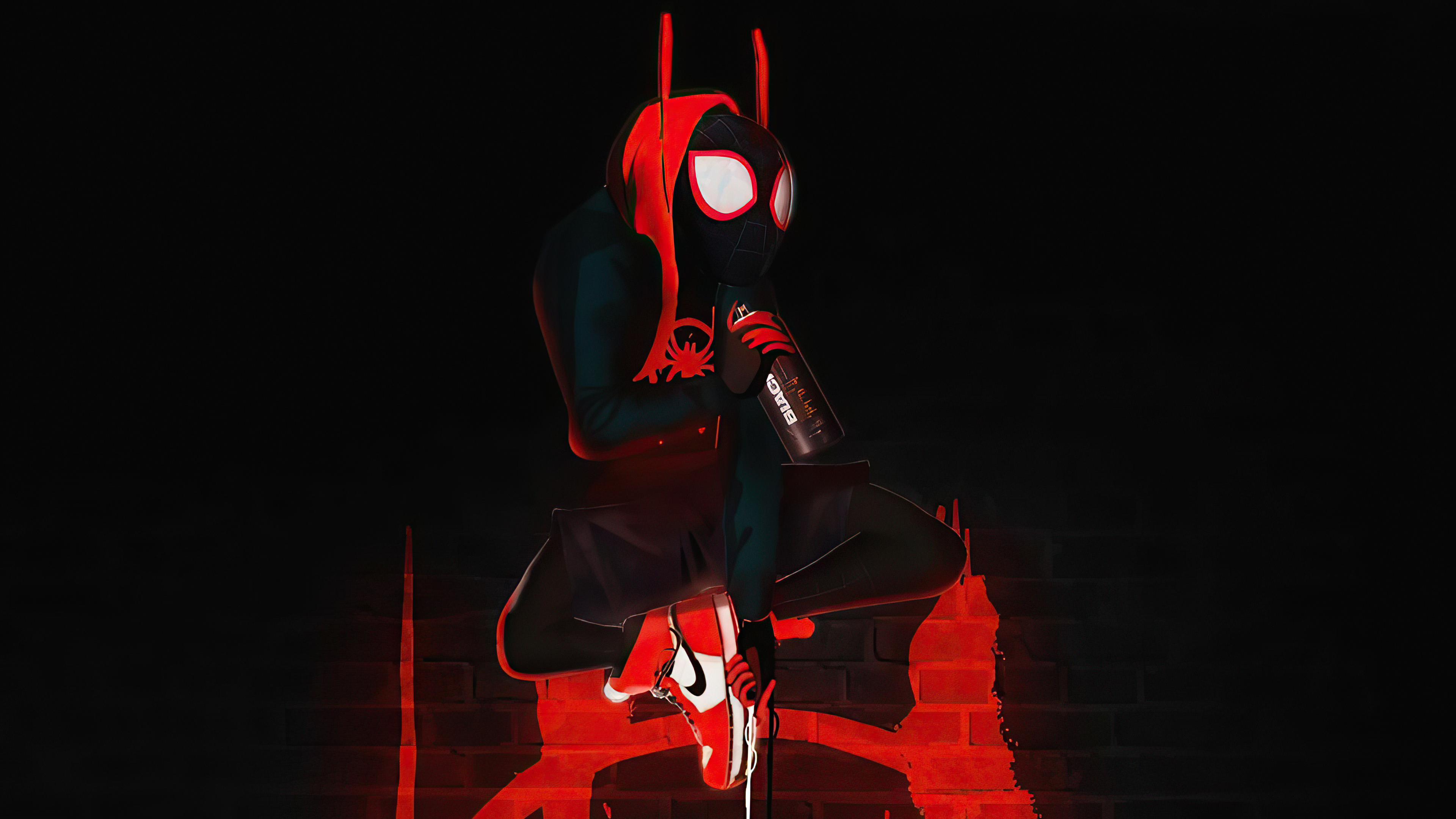 Miles Morales from Spiderman holding a spray can HD Wallpaper