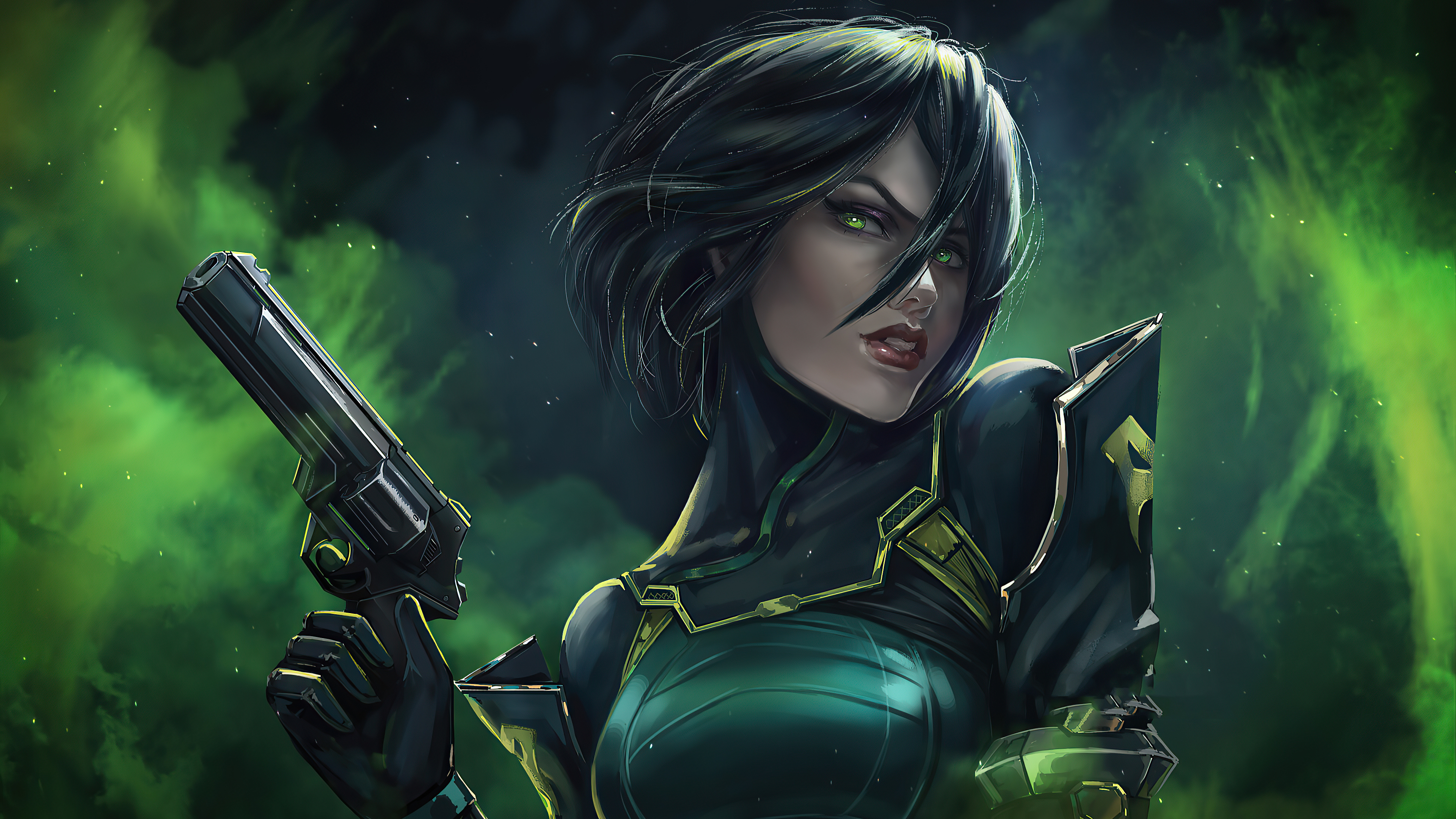 Viper from Valorant holding a pistol HD Wallpaper