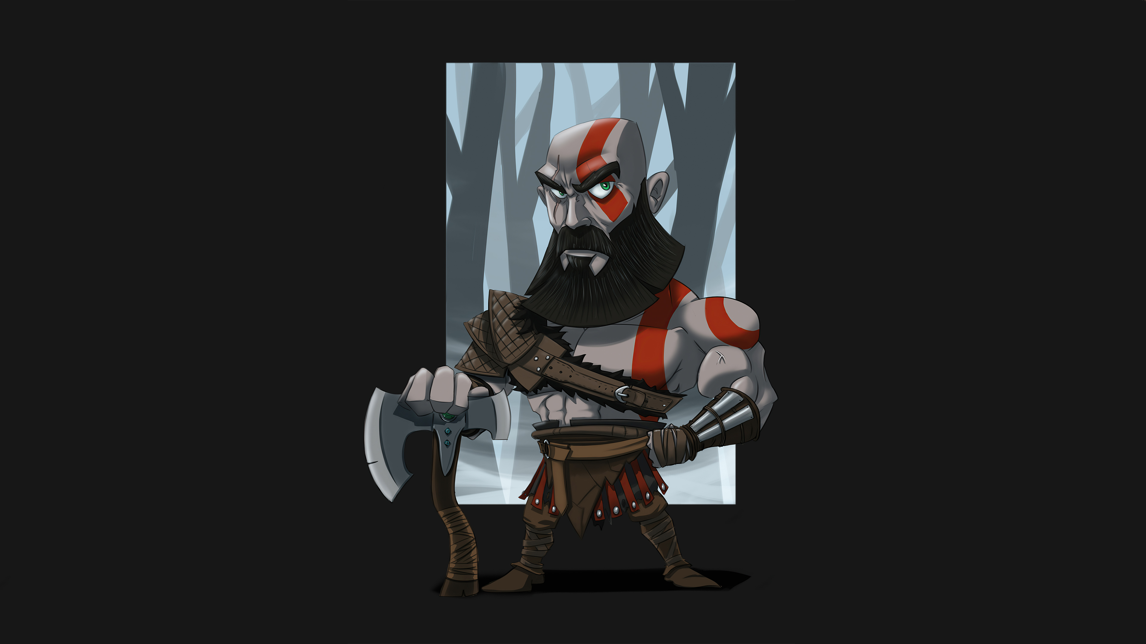 Kratos from God of War artwork HD Wallpaper