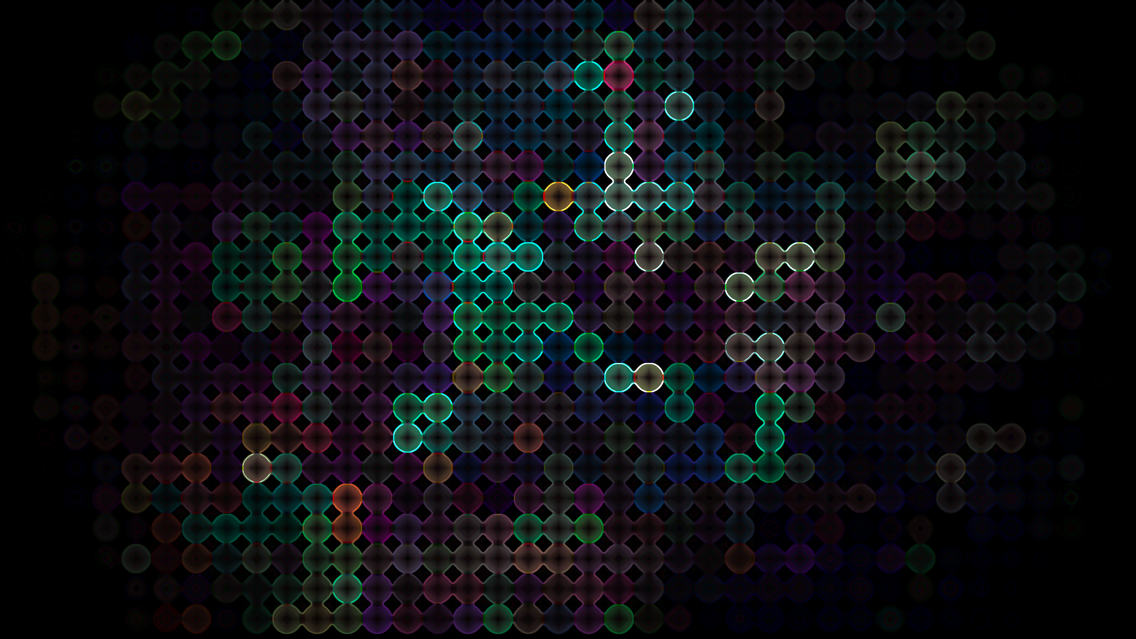 Abstract digital art with colorful circles HD Wallpaper