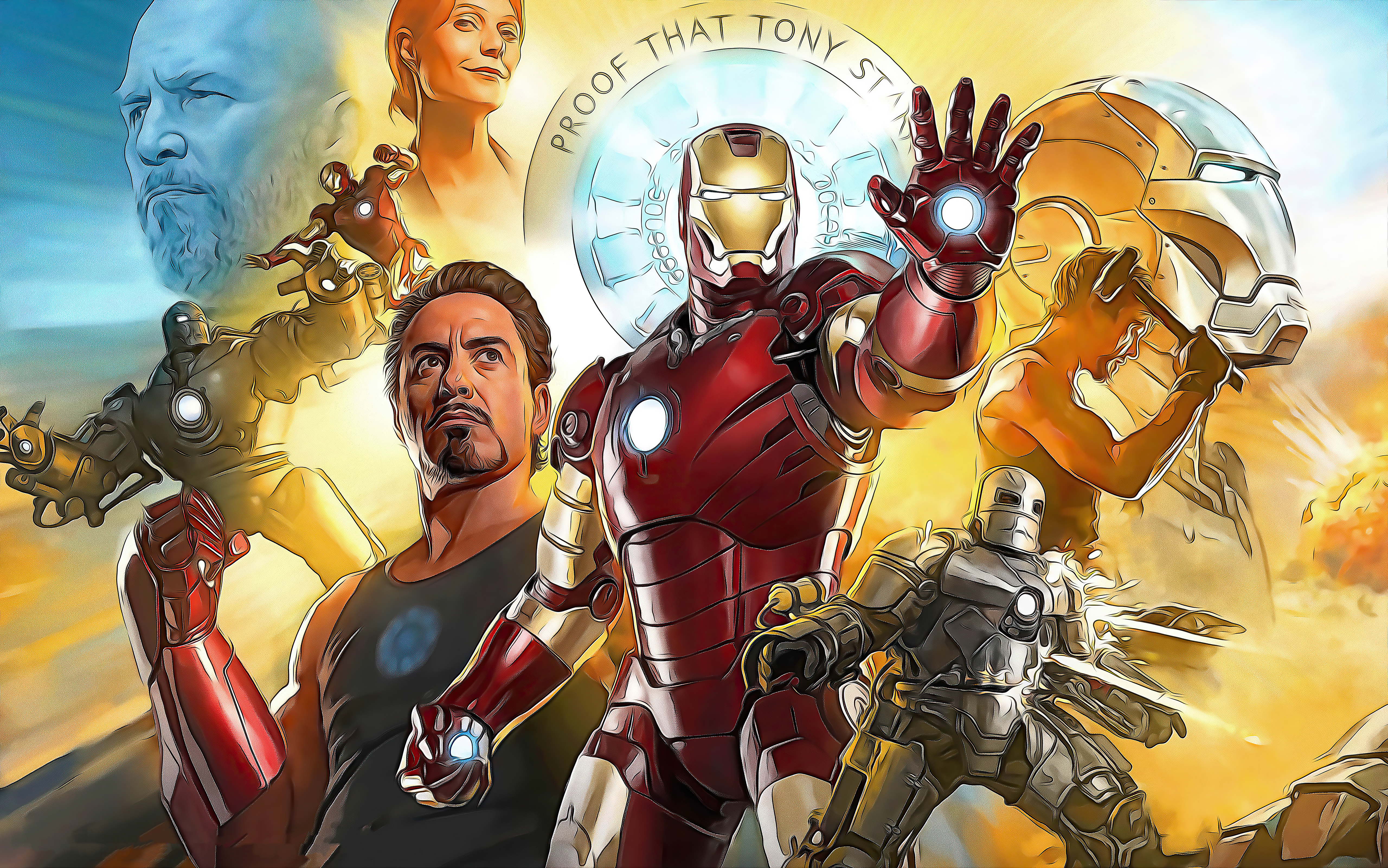 Iron Man and his suits HD Wallpaper