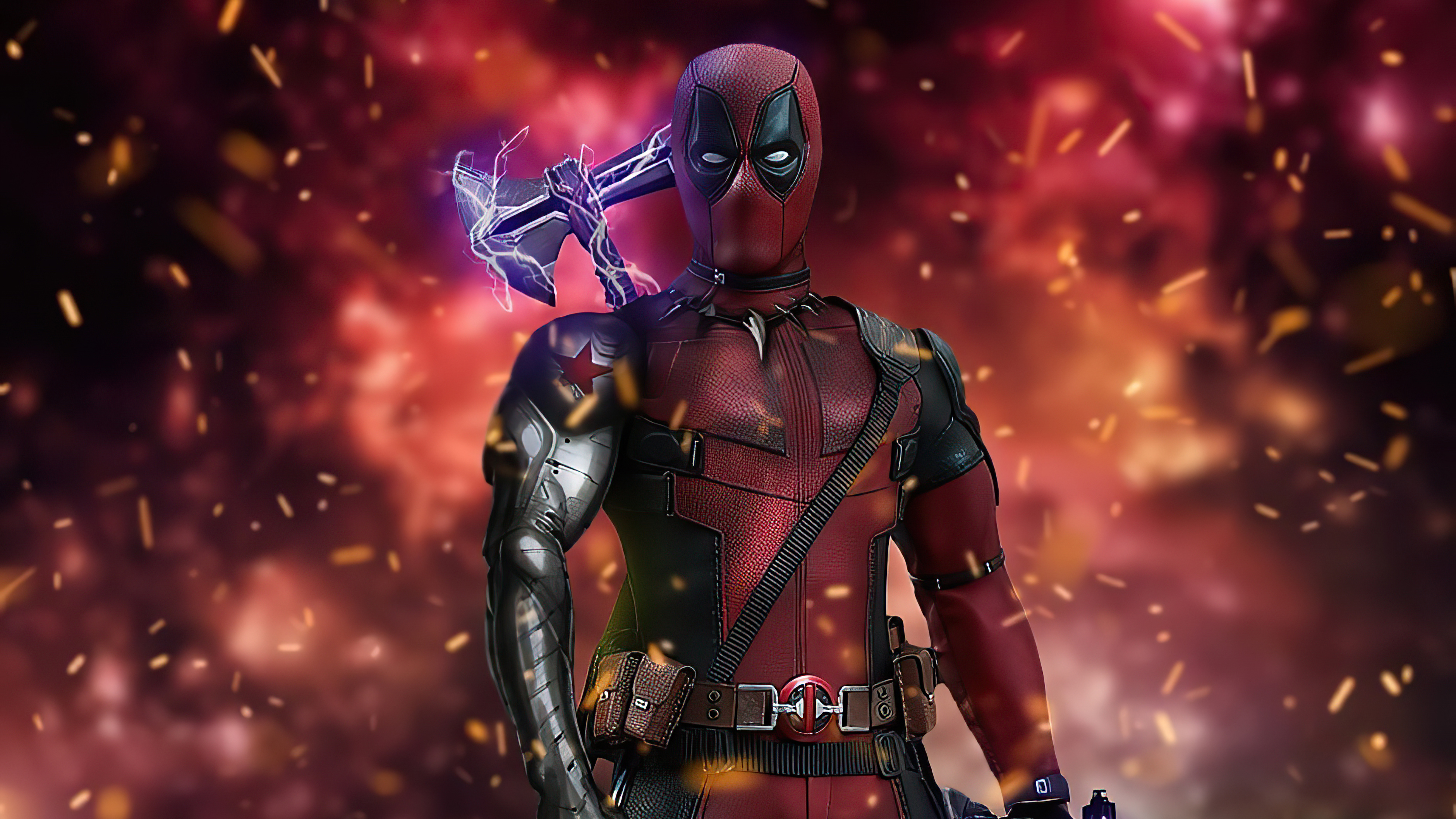 Deadpool with Stormbreaker axe HD Wallpaper