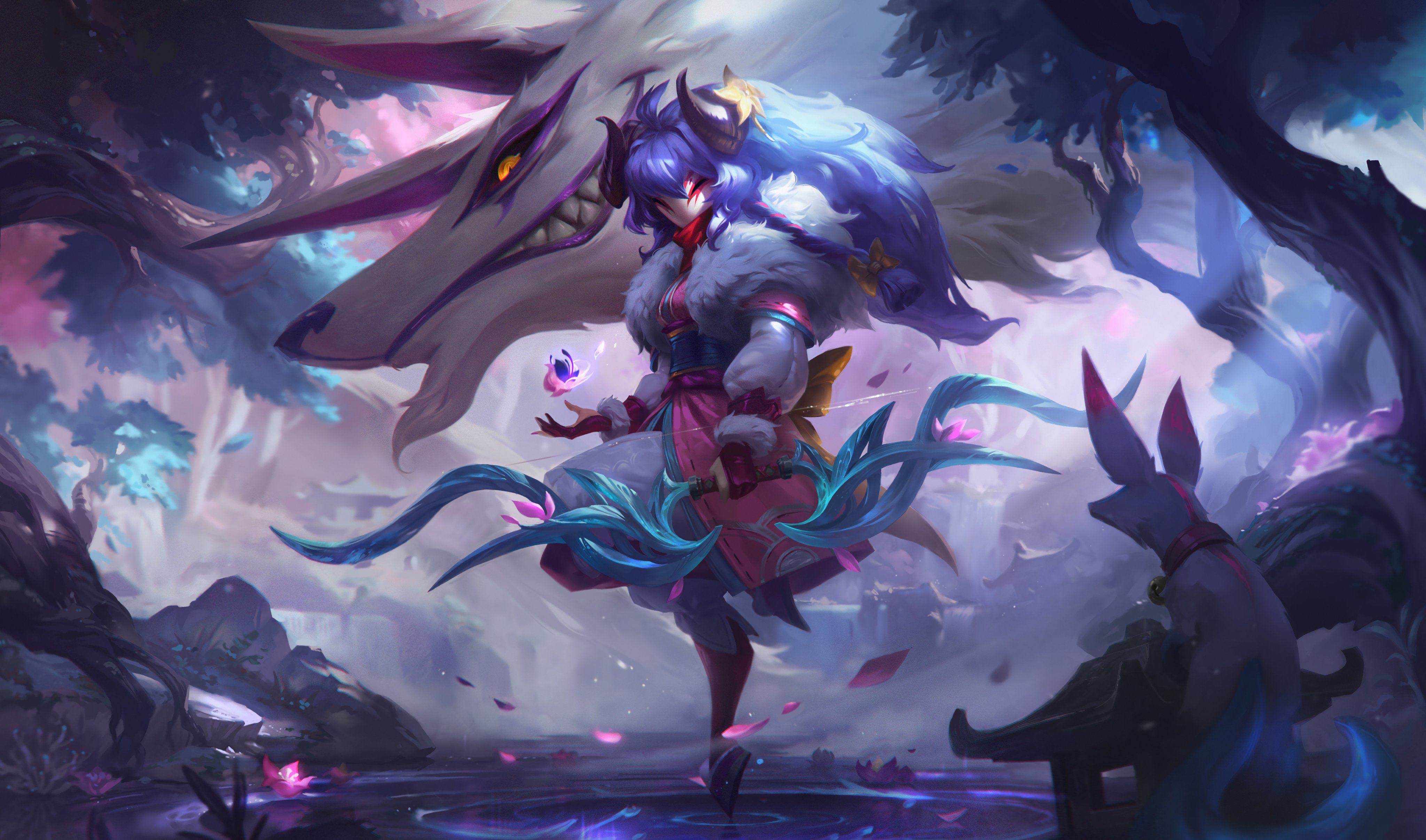 Kindred from League of Legends 4K HD Wallpaper