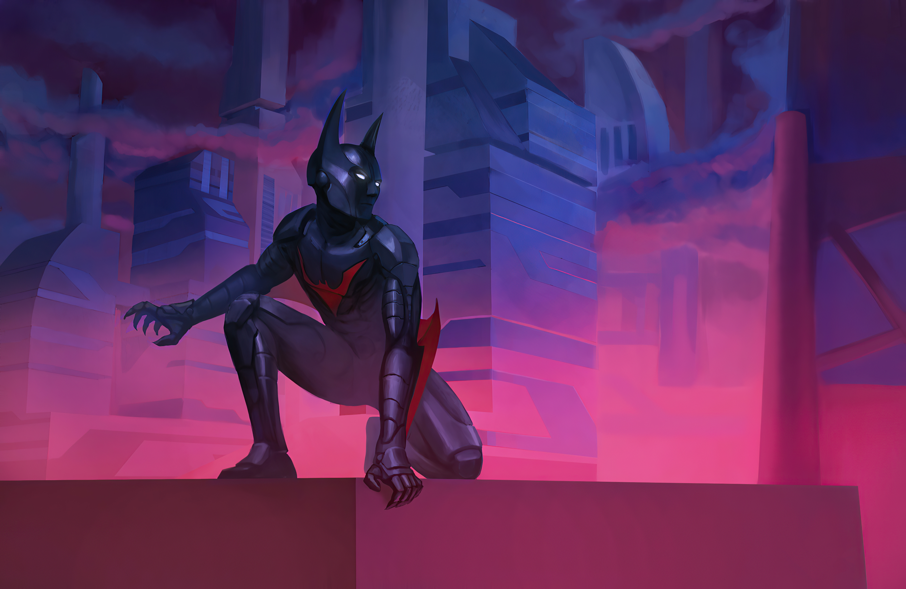 Batman Beyond in Neo-Gotham HD Wallpaper