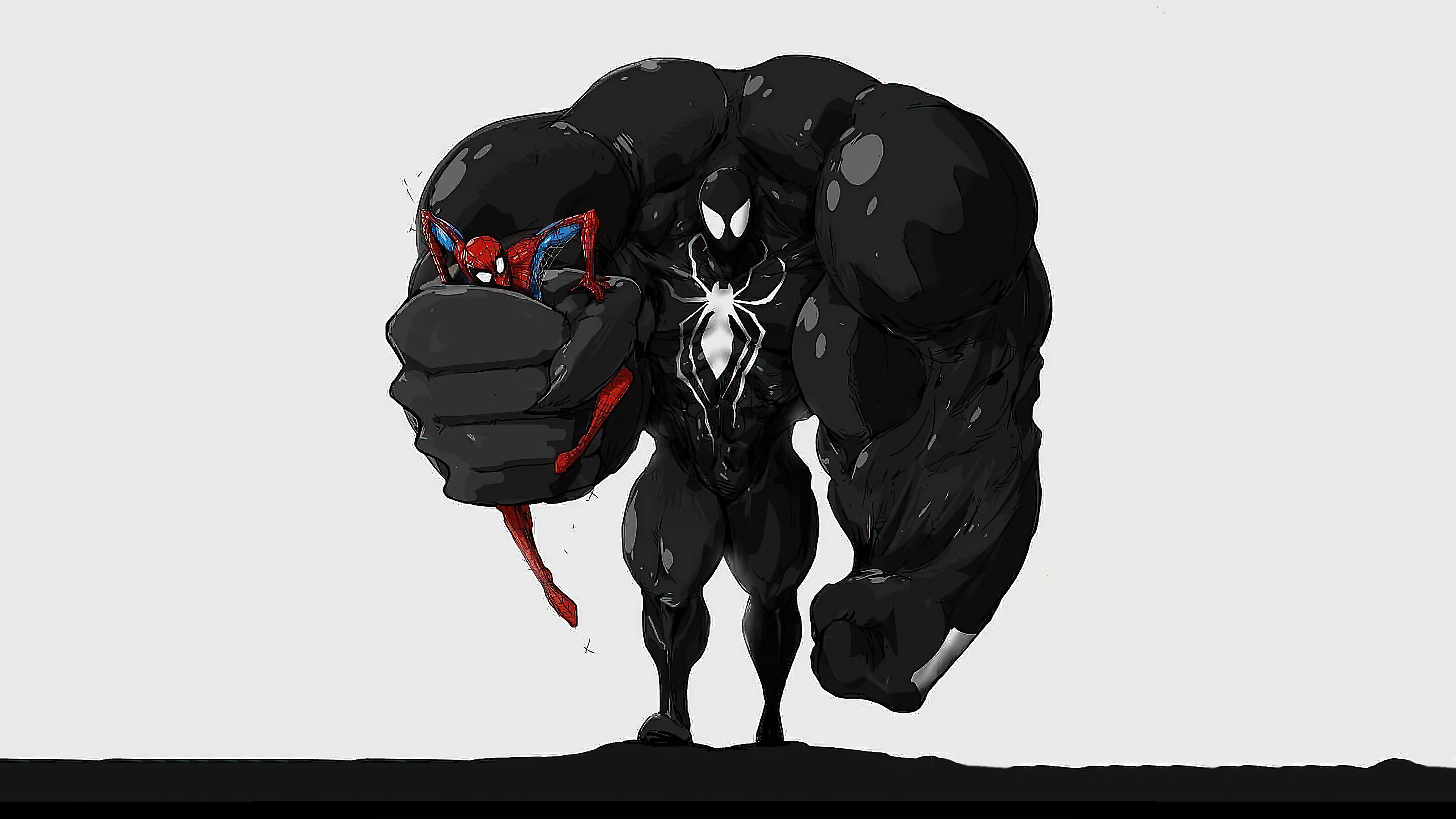 Venom holding Spider-Man HD Wallpaper