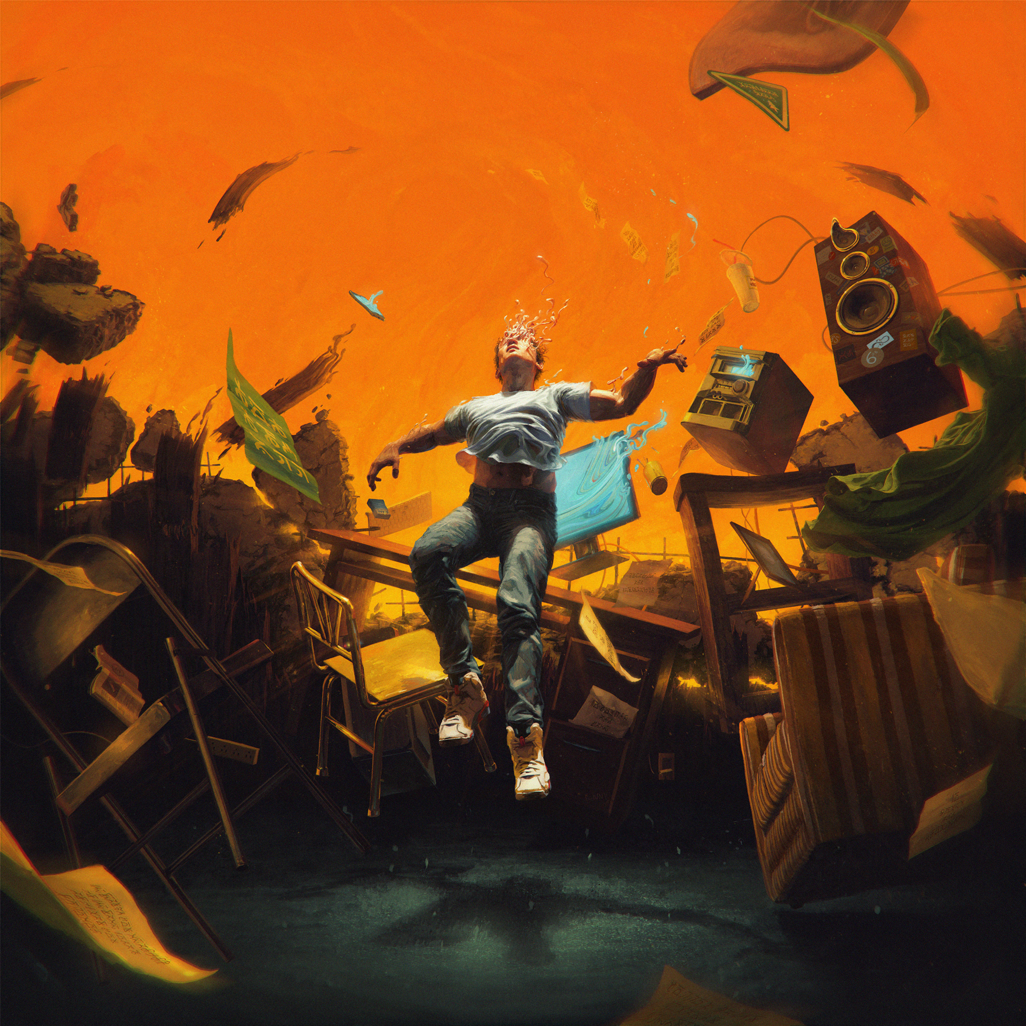 Logic from The Incredible True Story album artwork HD Wallpaper