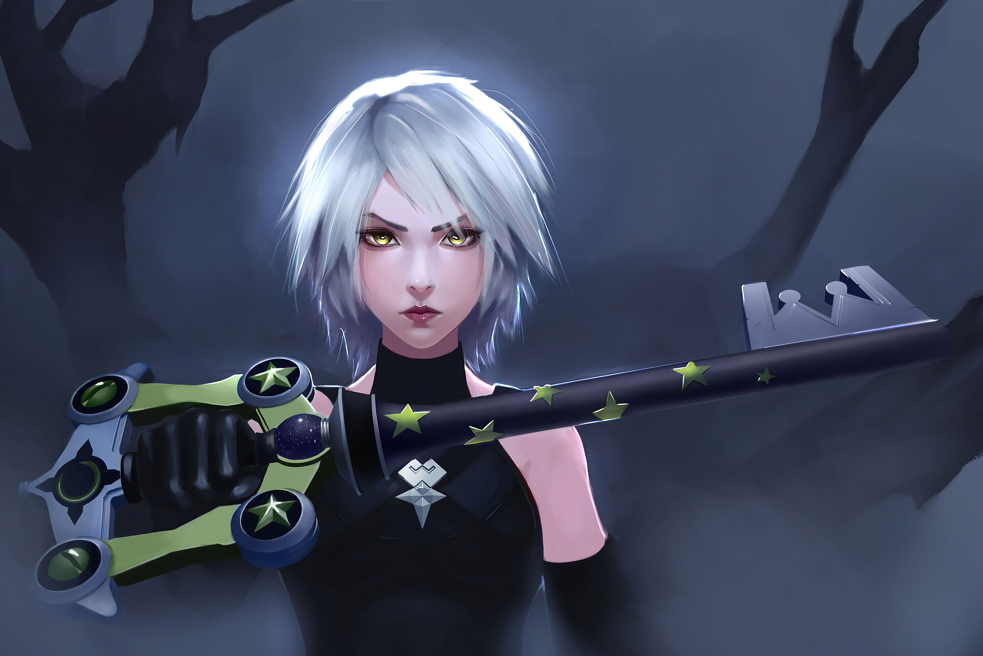 Aqua from Kingdom Hearts holding the Keyblade HD Wallpaper
