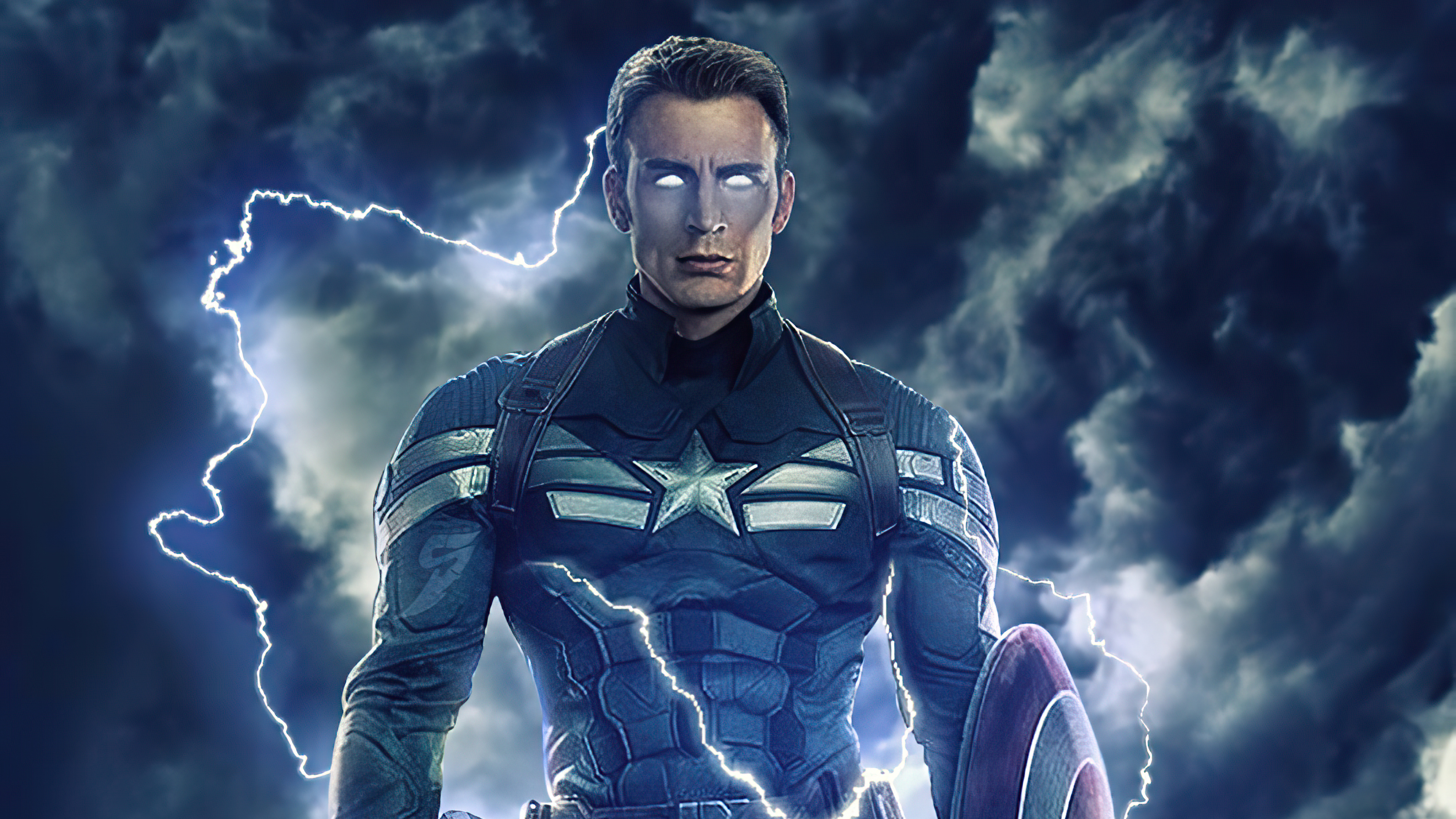 Captain America from Marvel Comics with lightning HD Wallpaper