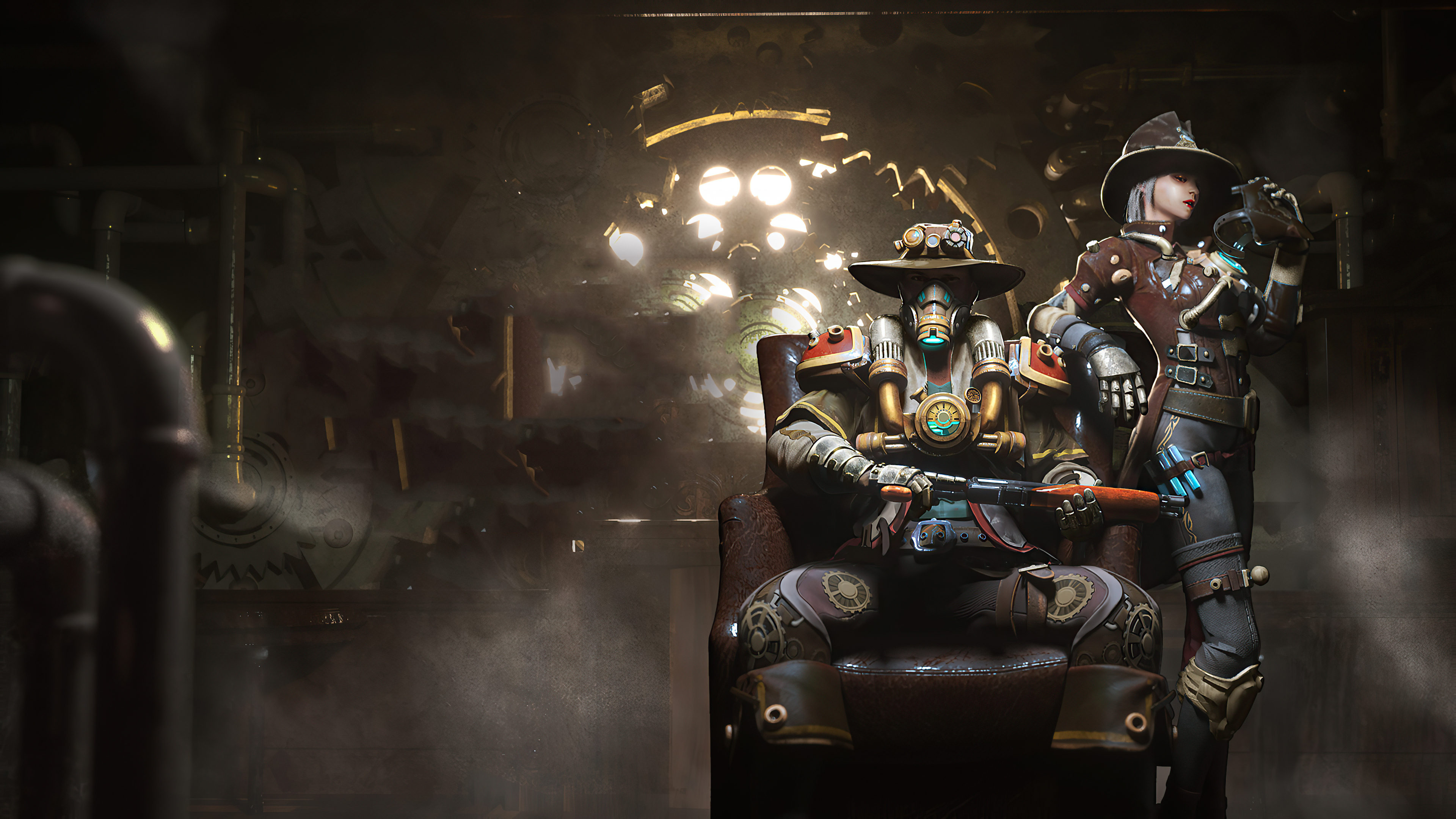 Steampunk characters in Garena Free Fire 4K HD Wallpaper