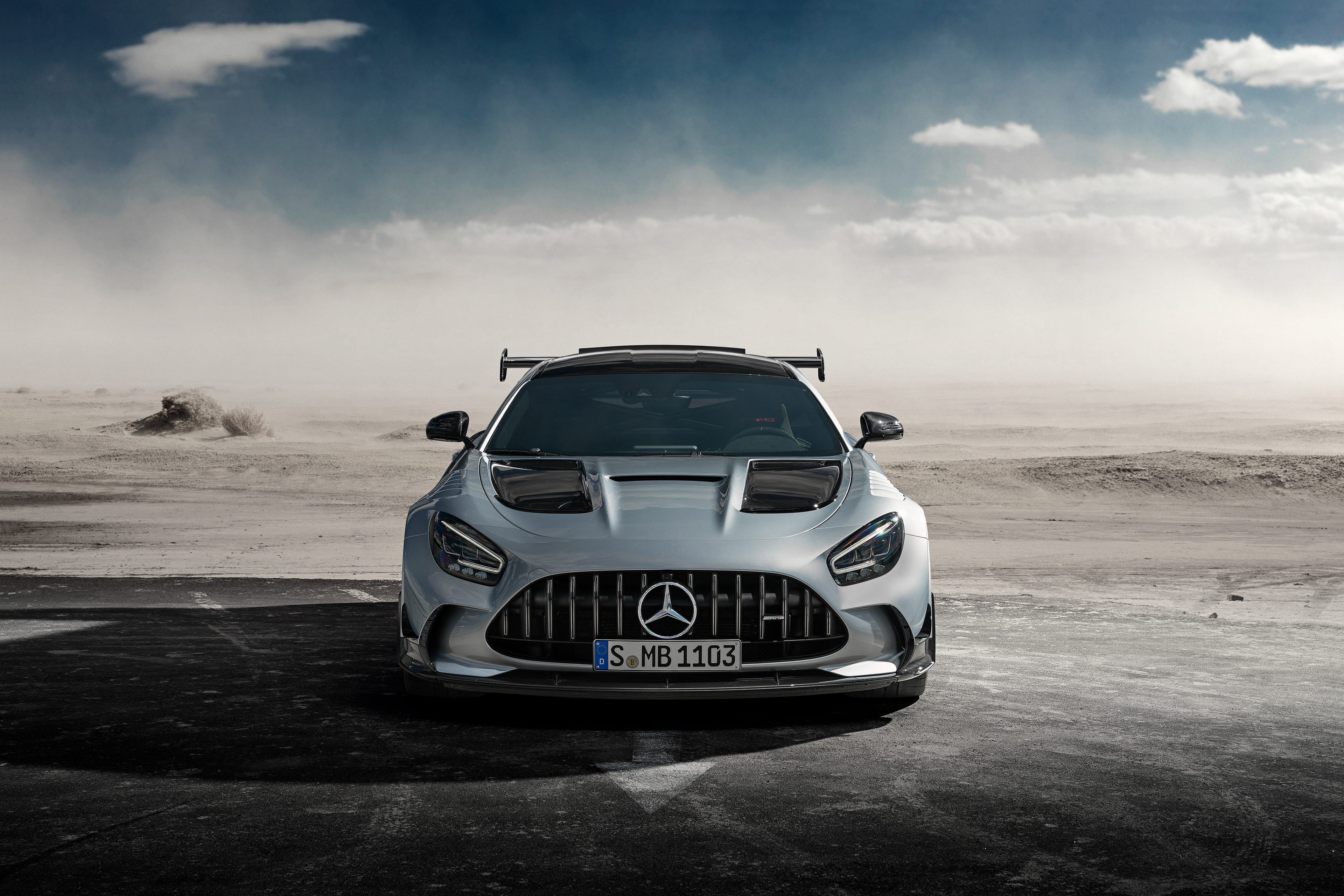 Mercedes-AMG GT R in a desert landscape HD Wallpaper