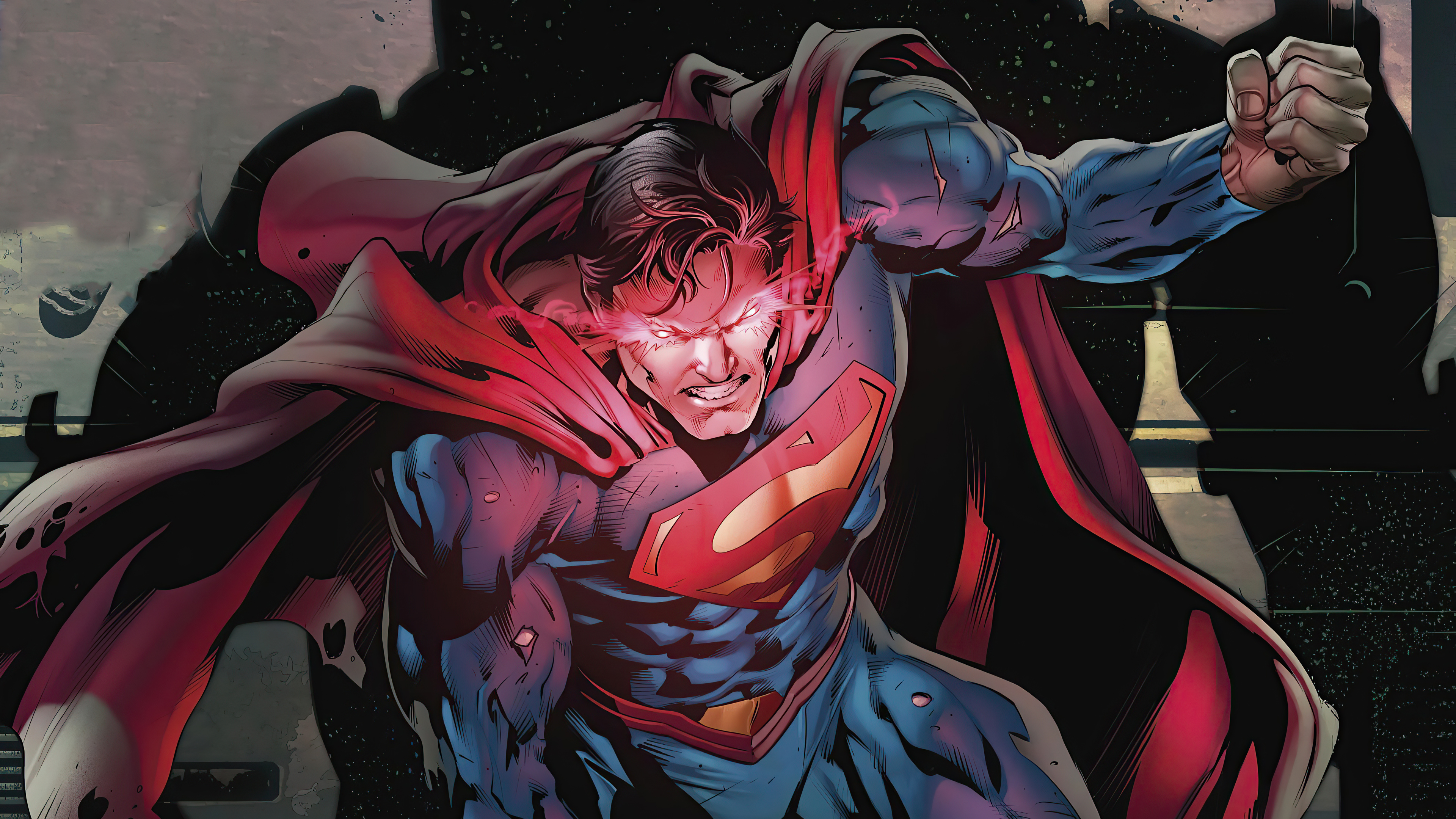 Superman using heat vision in artwork HD Wallpaper
