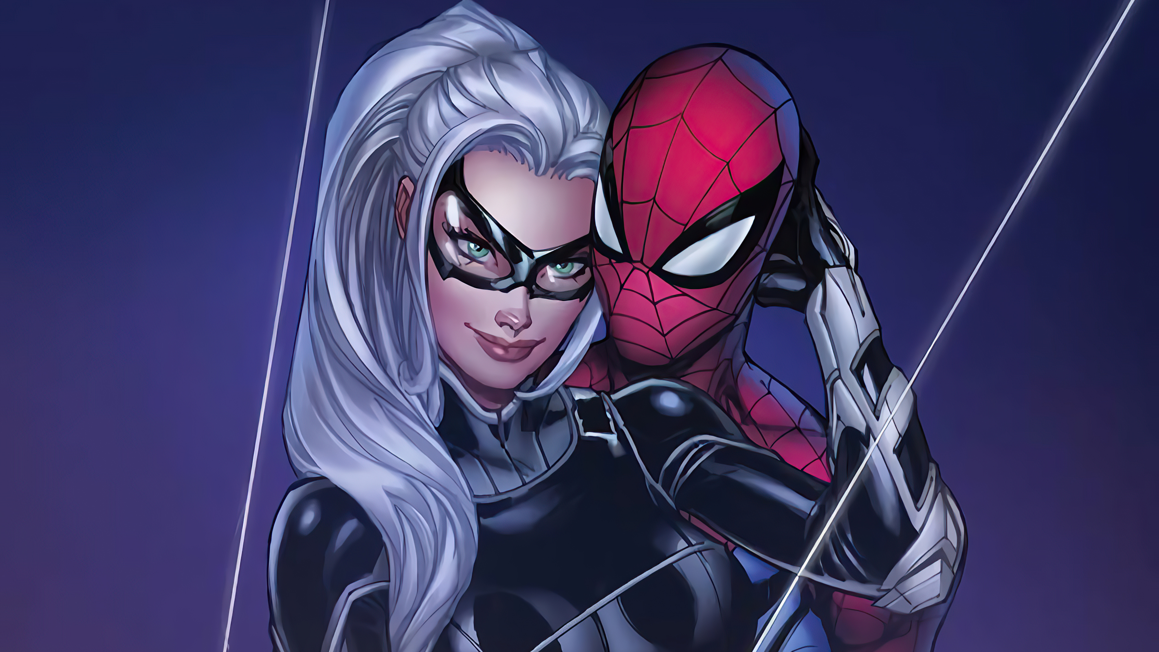 Spider-Man and Black Cat Artwork 4K HD Wallpaper