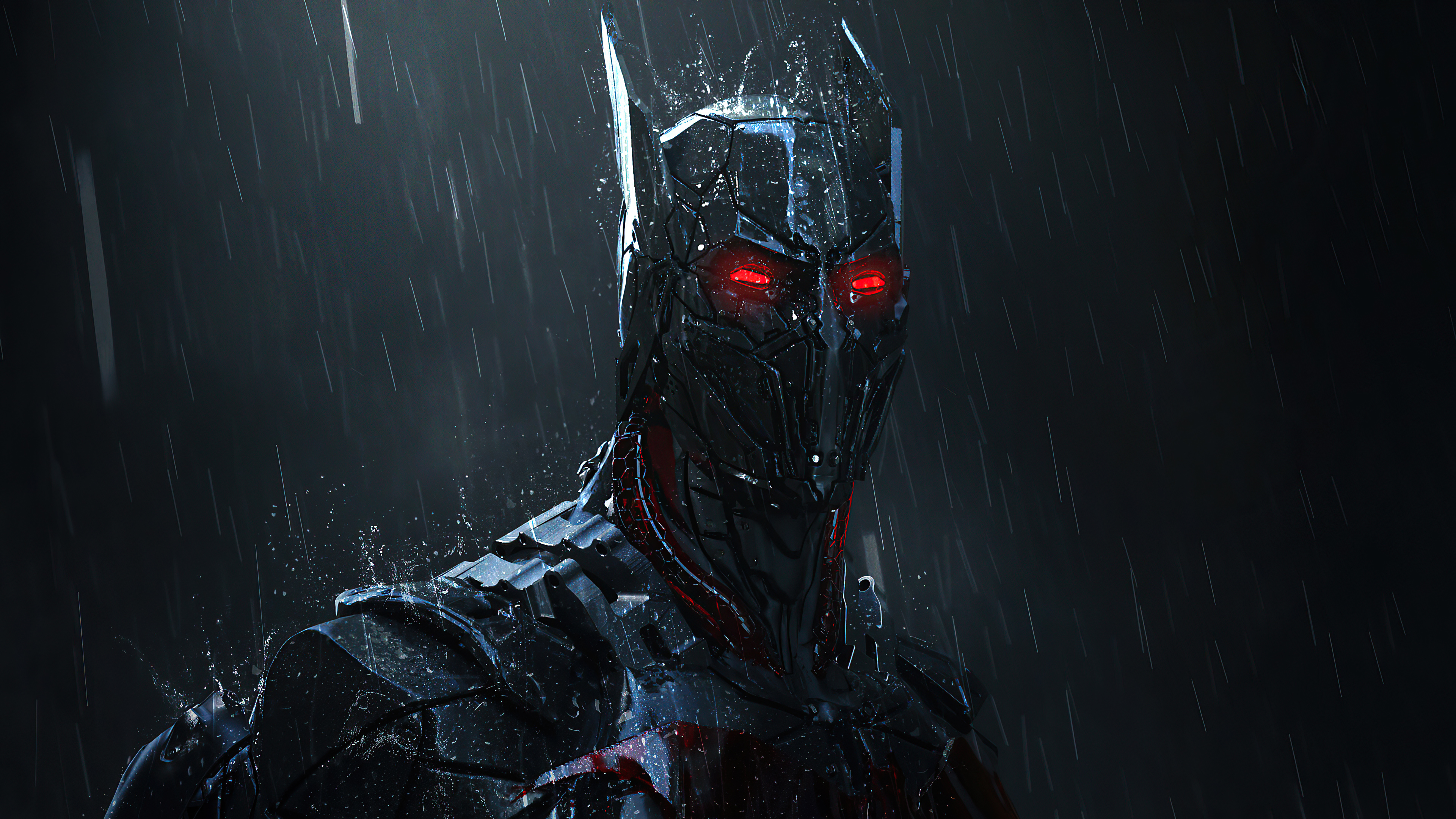 Artwork of Batman in the rain HD Wallpaper