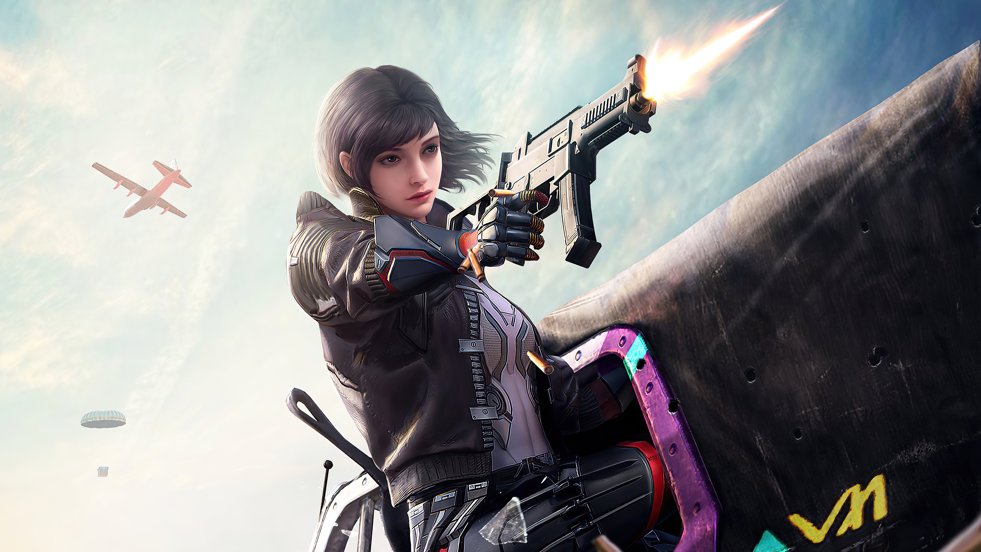 Player from PUBG shooting a gun HD Wallpaper