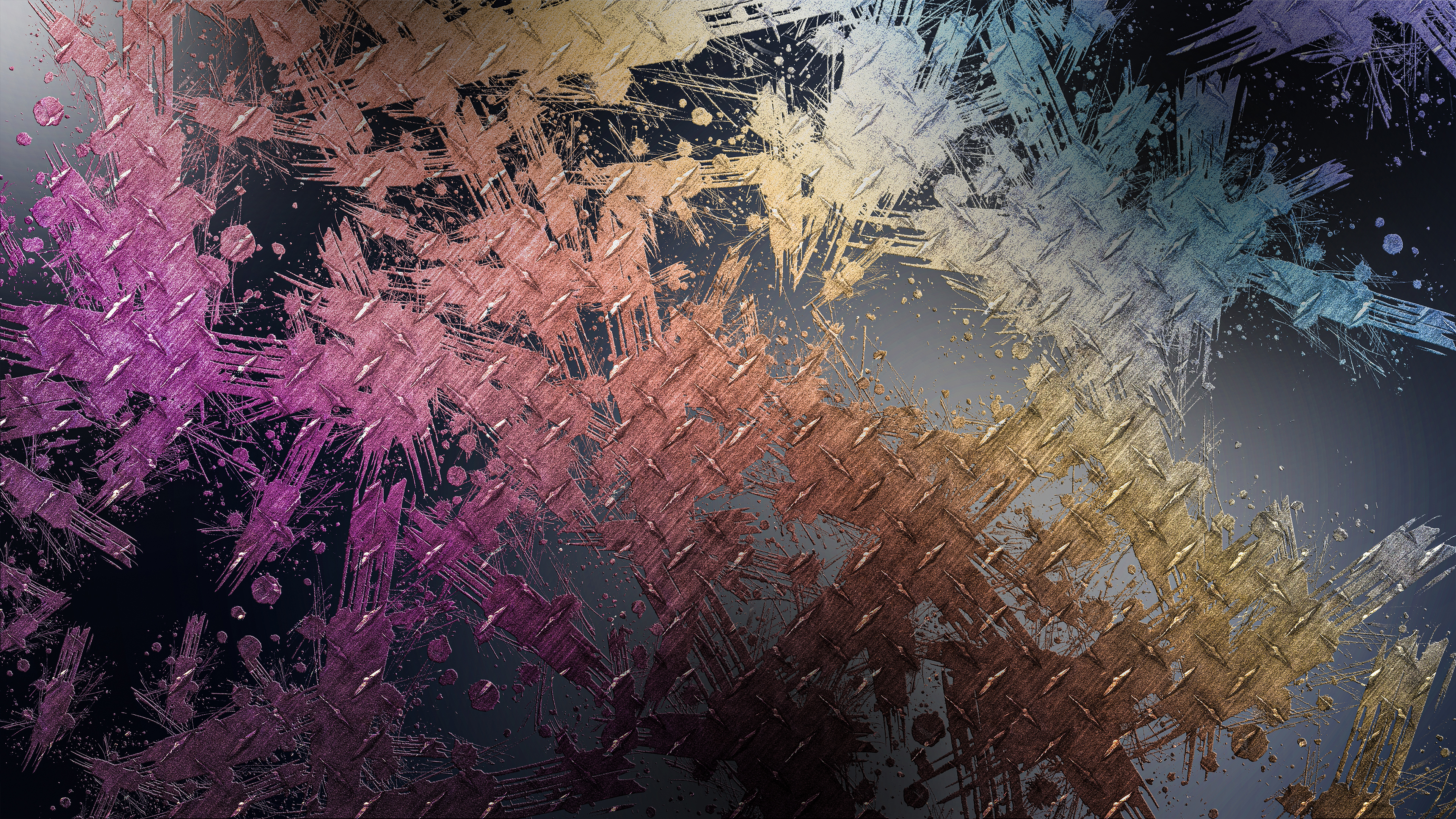 Abstract digital art with colorful paint splatters HD Wallpaper