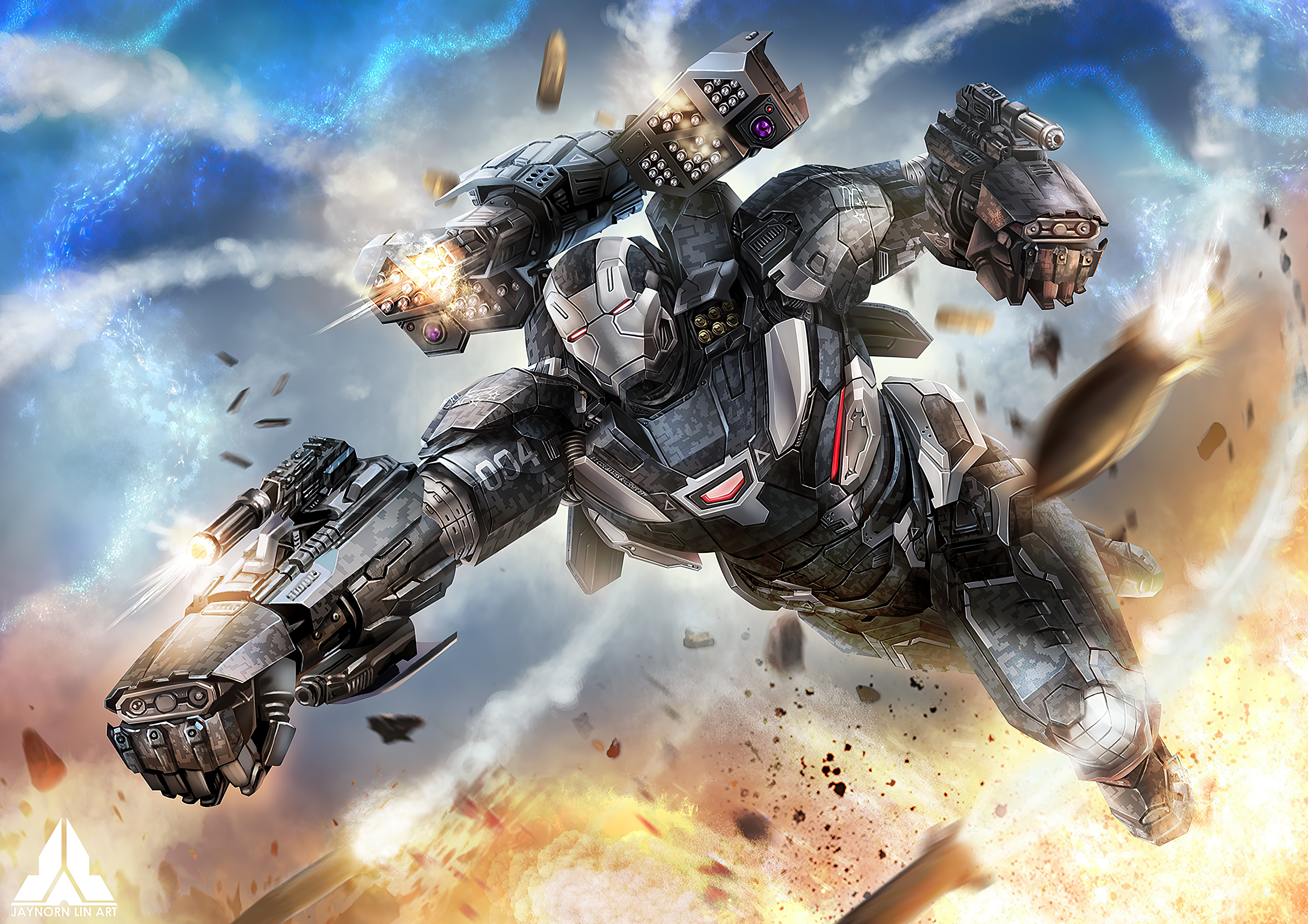 War Machine in action artwork HD Wallpaper