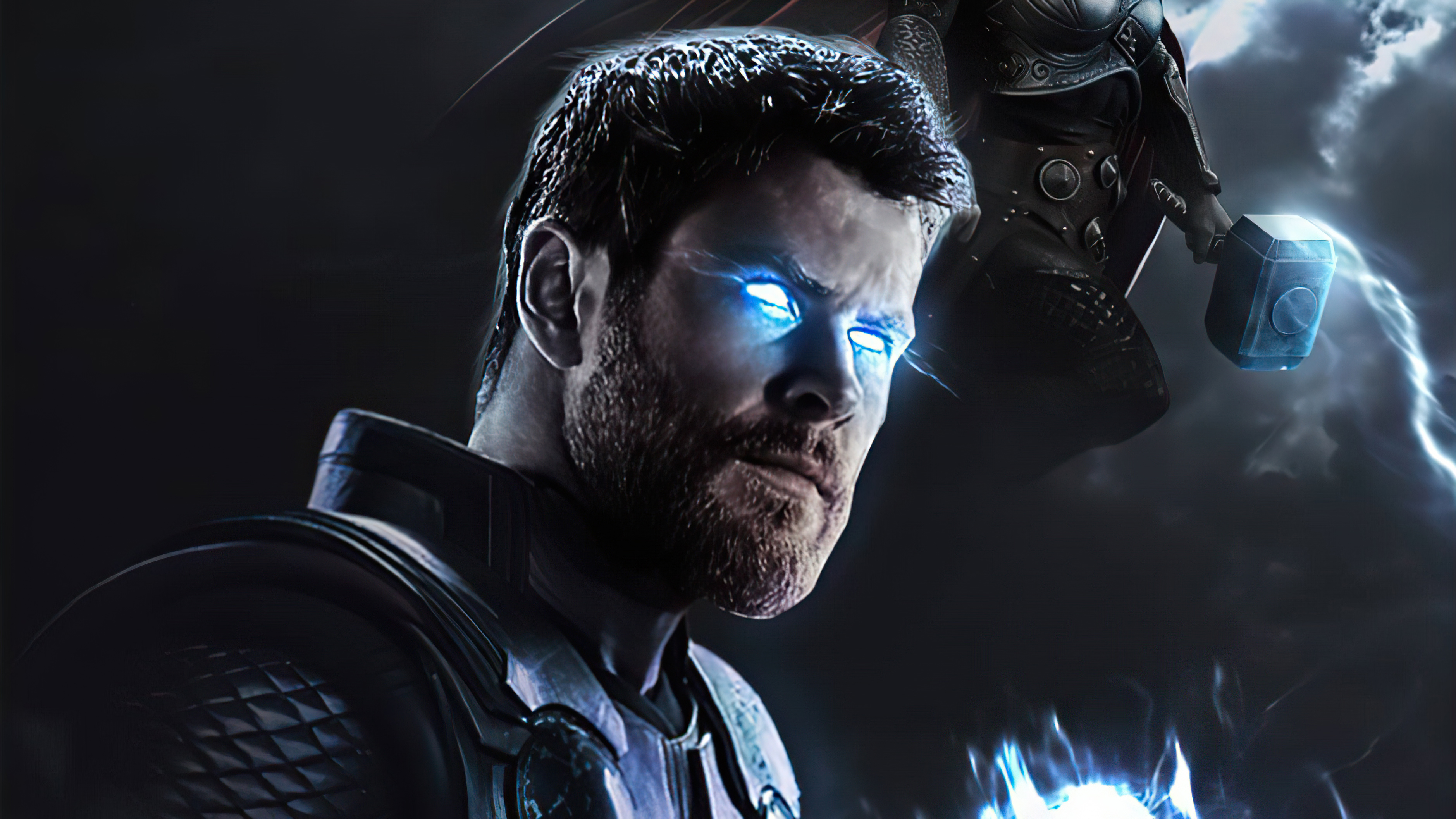 Thor from Marvel Cinematic Universe with glowing eyes HD Wallpaper