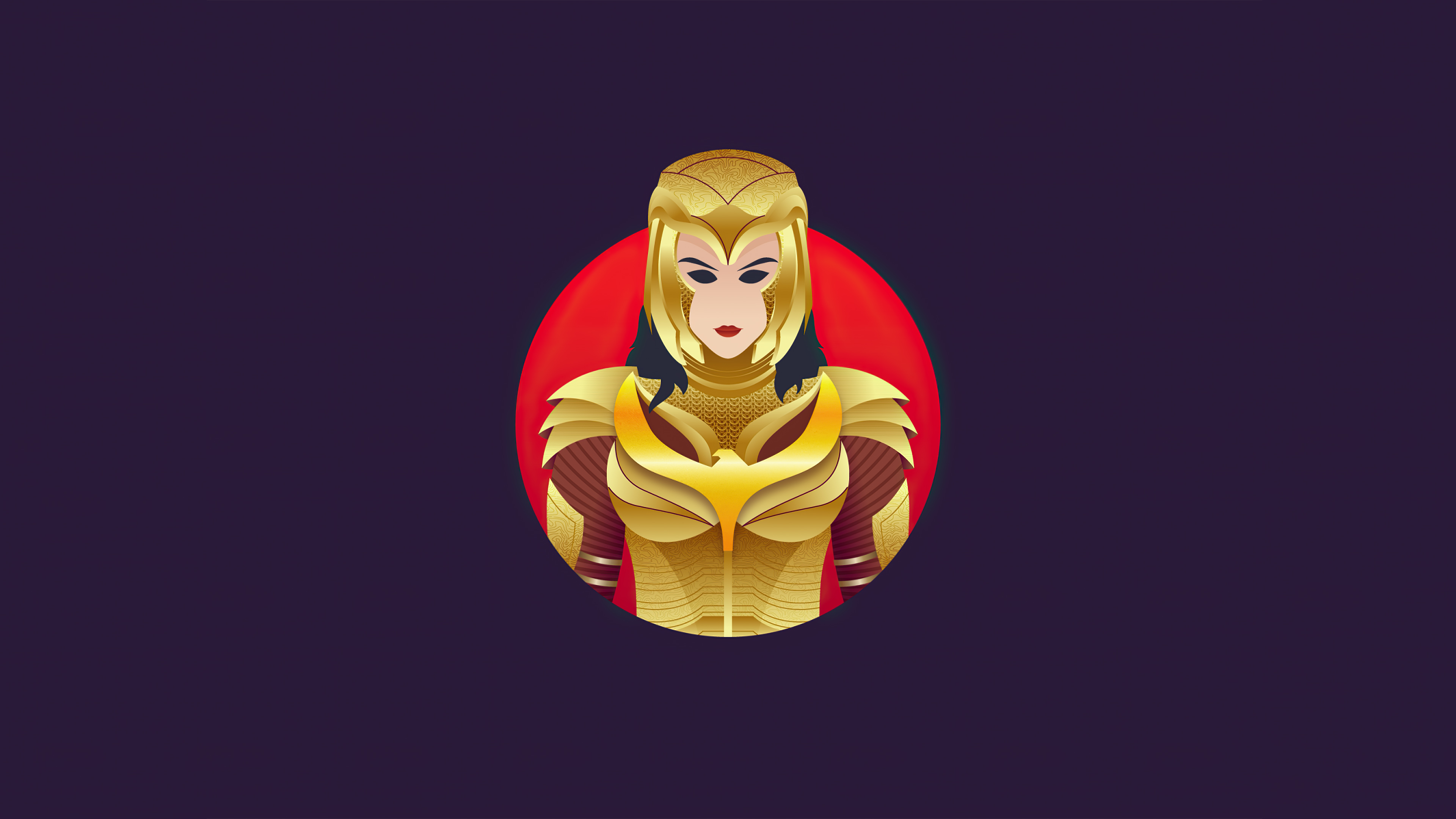 Wonder Woman in golden armor, minimalist artwork 4K HD Wallpaper