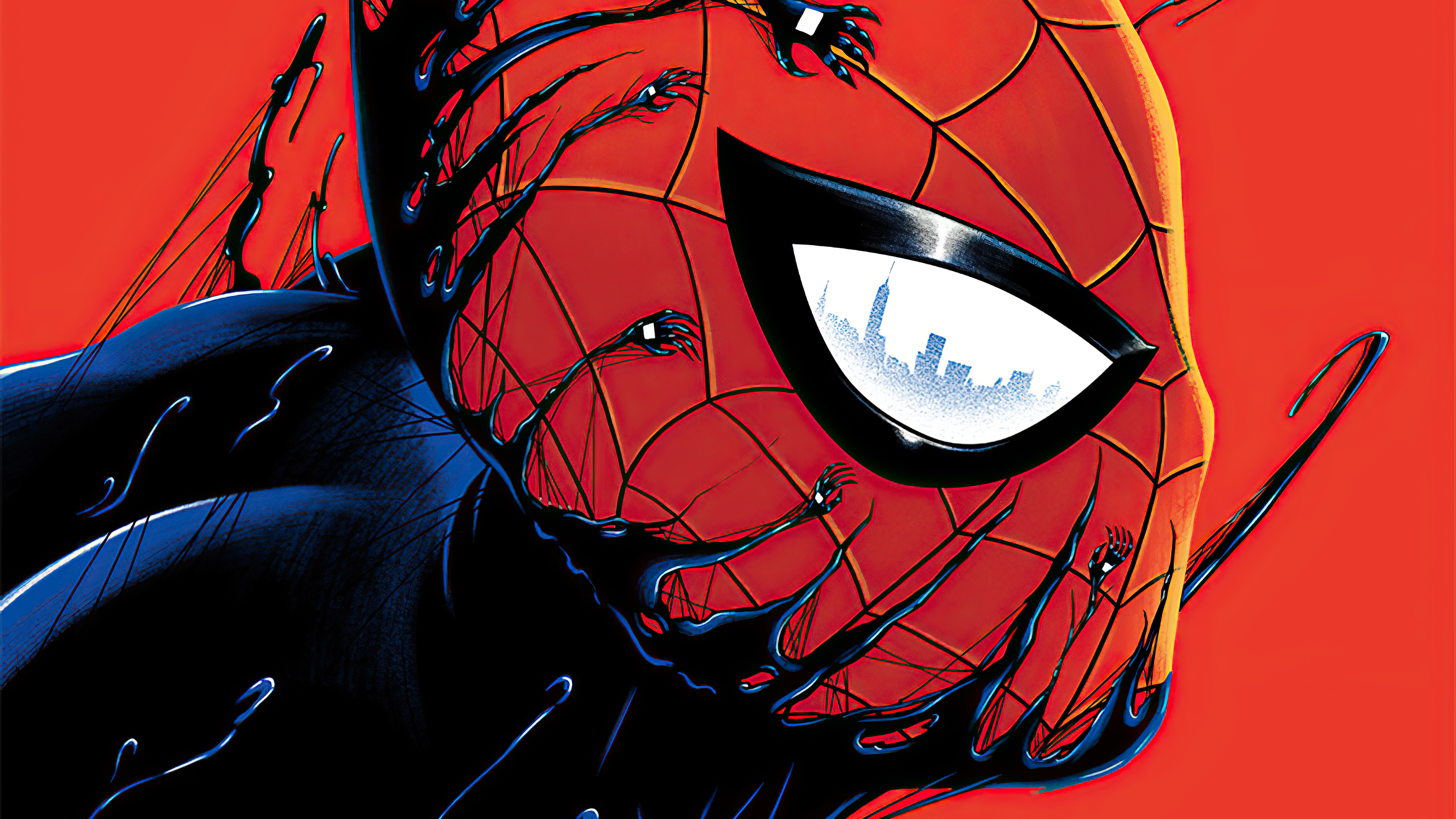 Spider-Man with Venom Symbiote Artwork 4K HD Wallpaper