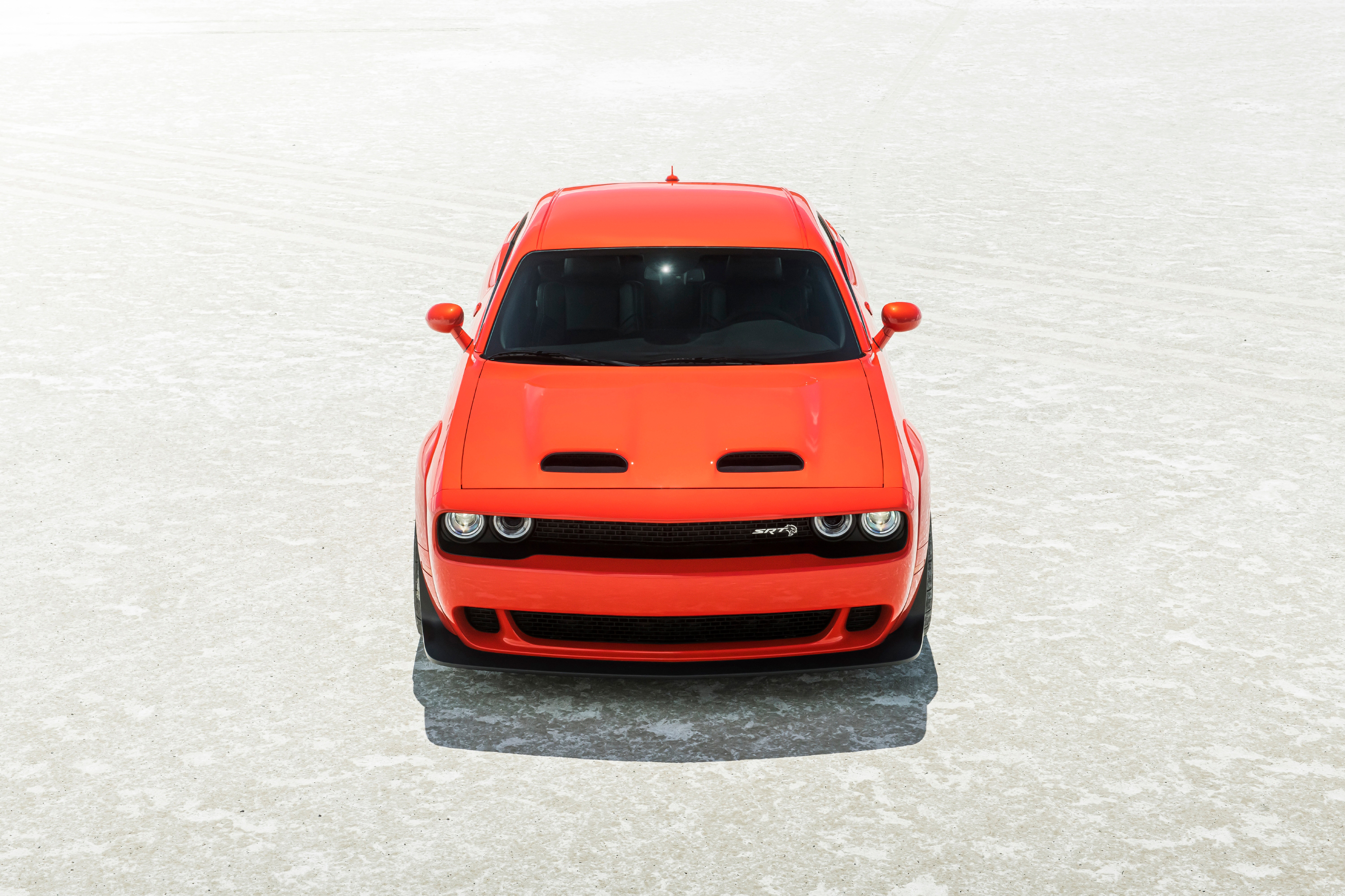 Orange Dodge Challenger SRT Hellcat 4K HD Wallpaper