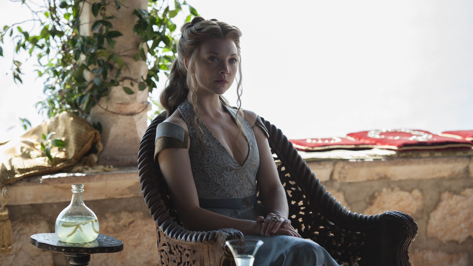 dress, Margaery Tyrell, blonde, Natalie Dormer , blue eyes, Game of Thrones, TV, blue dress