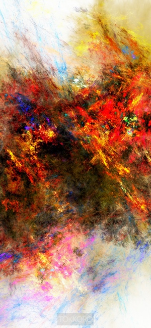 Abstract multicolor wash drawing