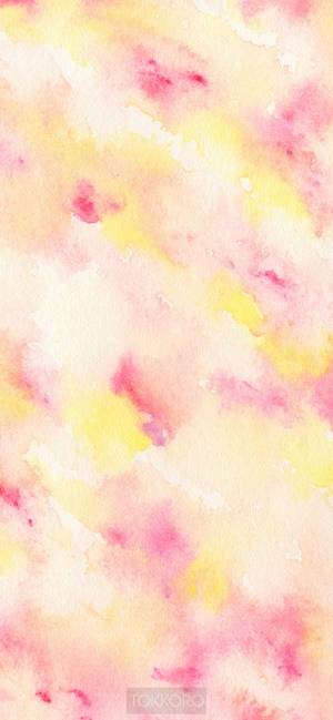 Watercolor wash drawing with pink and yellow abstract pattern