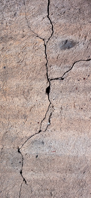 Cracked concrete surface