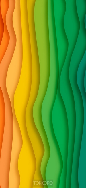 Abstract rainbow waves paper cut effect