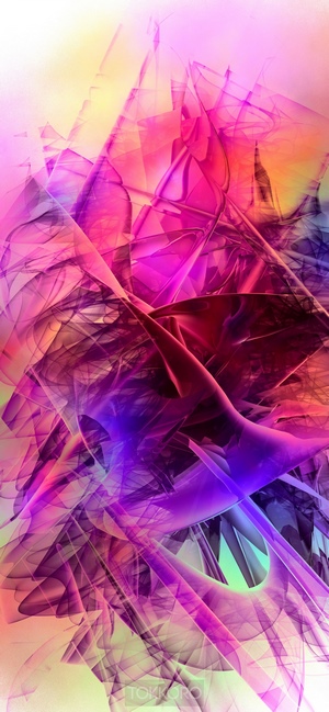 Abstract fractal art with pink and purple hues