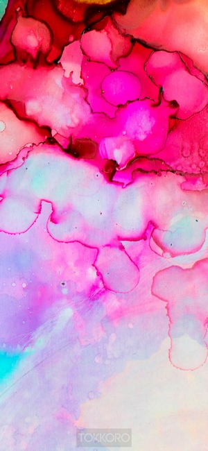 Abstract multicolor bright ink flow