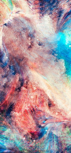 Abstract multicolor wash drawing