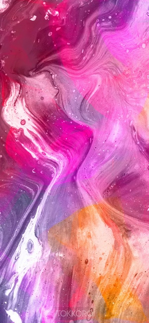 Abstract fluid art with pink, purple, and orange colors