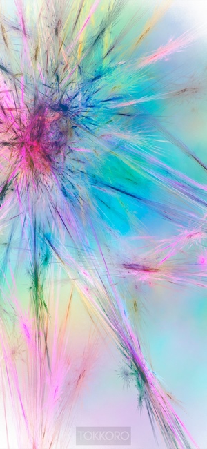 Abstract fractal explosion of multicolor light streaks