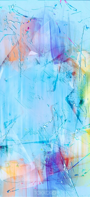 Abstract multicolor wash drawing
