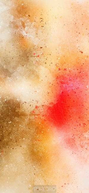 Watercolor splash painting with red and gold tones