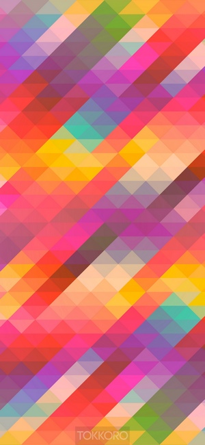 Abstract geometric pattern with diagonal stripes of multicolor triangles