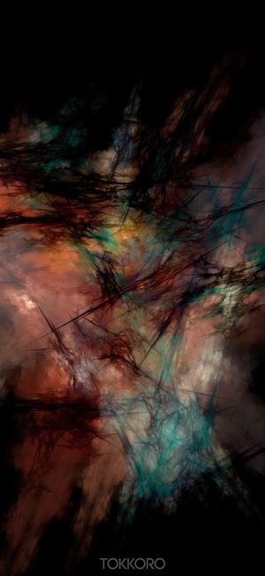 Abstract fractal art with dark and colorful streaks