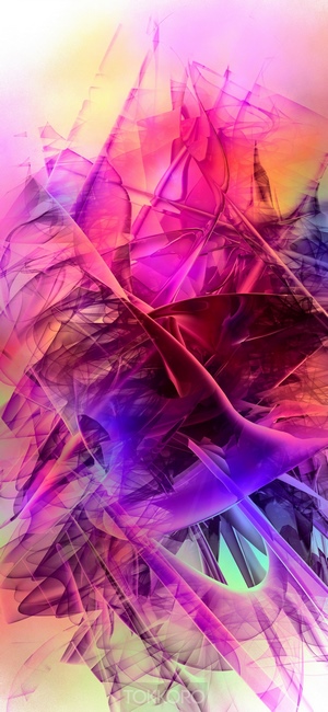 Abstract fractal art with pink and purple hues