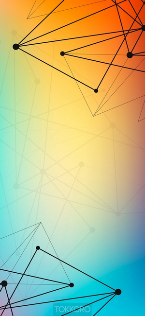 Abstract network of lines and dots on a gradient background
