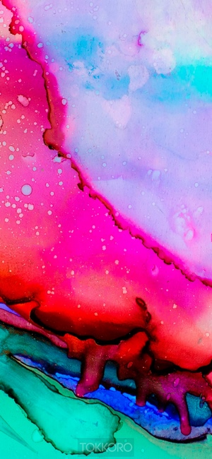 Abstract multicolor ink flow iPhone 11 Pro screensaver