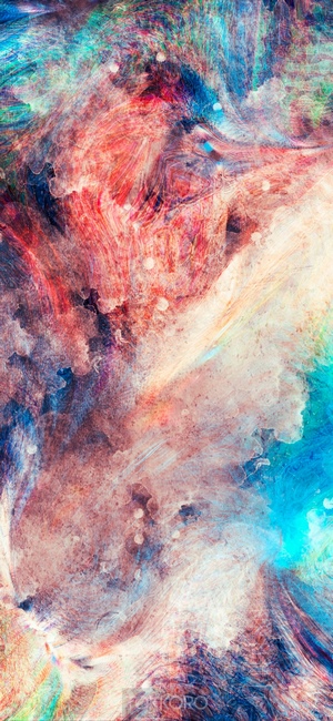 Abstract multicolor wash drawing with textured strokes