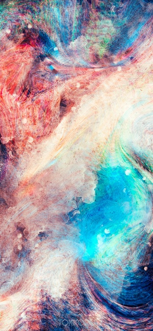 Abstract multicolor wash drawing with swirling patterns