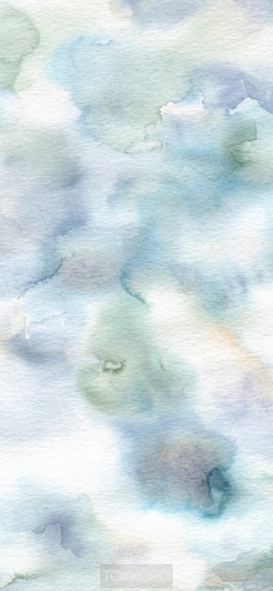 Abstract watercolor wash drawing with blue and green hues