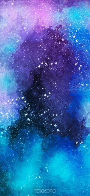 Abstract watercolor galaxy with stars