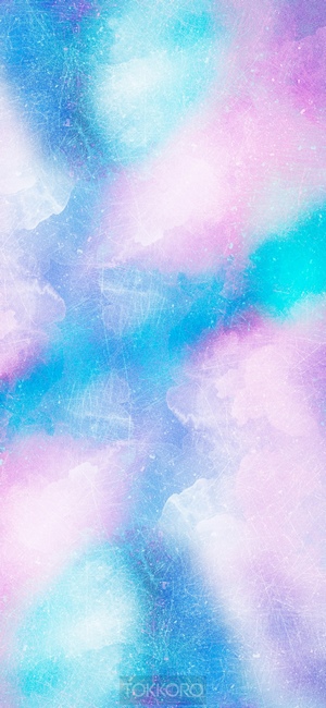 Abstract watercolor wash drawing with blue, pink, and cyan colors