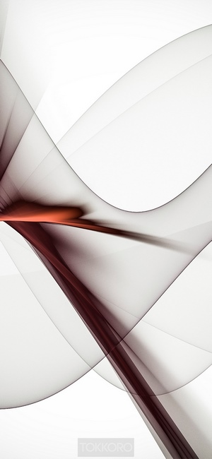 Abstract red and black flowing lines on white